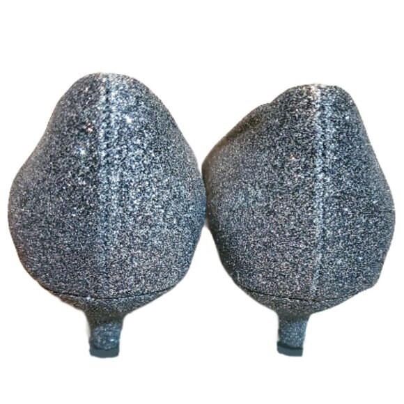 Caparros Women's Silver Glitter Comfort Point Toe Heels Size 7.5 - Picture 4 of 7